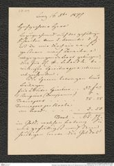 Nachlass Franz Steindachner, Brief von R. Berzennovich an Franz Steindachner (16.10.1877), Inv.Nr. 37.01, Seite 1